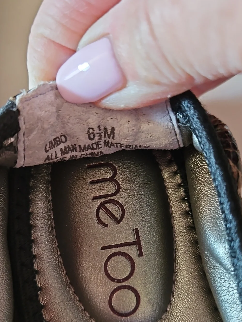 NWOT ME TOO LIMBO SNAKESKIN BALLET FLATS SZ 6.5